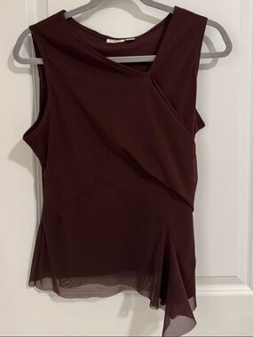 Brown Asymmetrical Tank Top